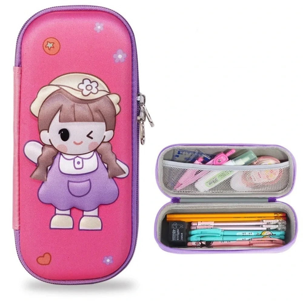 Large Capacity 3D EVA Cute Cartoon Zipped Pencil Case